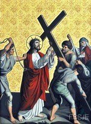 Deuxième station : Jésus est chargé de sa croix