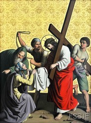 Sixième station : Sainte Véronique essuie le visage de Jésus